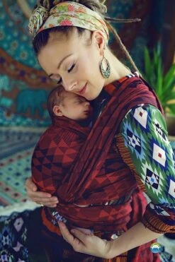 Echarpe De Portage Jacquard Little Frog Ruby Illusion