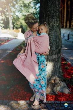 Ring Sling Pink Linen Wildness - Size S (1,7 M)