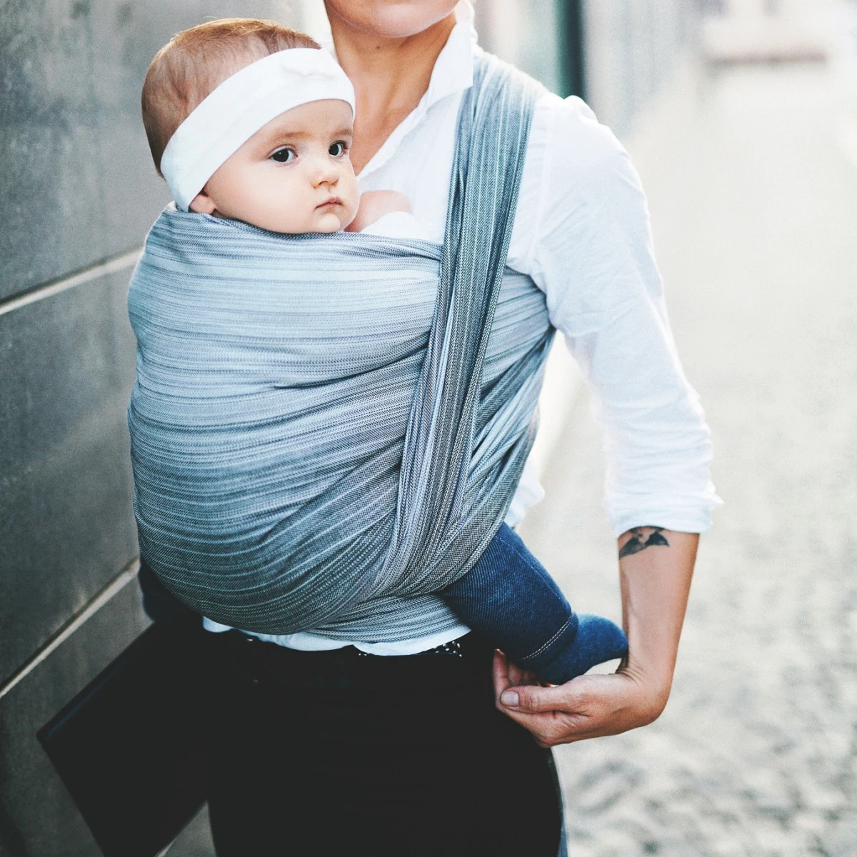 Little Frog Bamboo Angelit - écharpe De Portage Tissée – Image 3