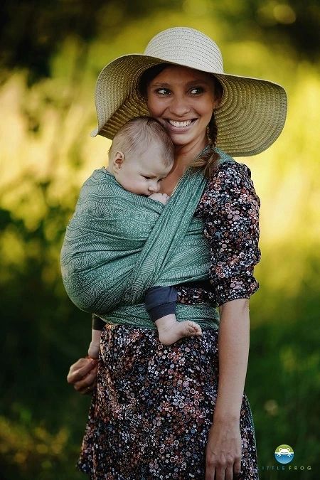 Little Frog Echarpe De Portage Green Linen Harmony