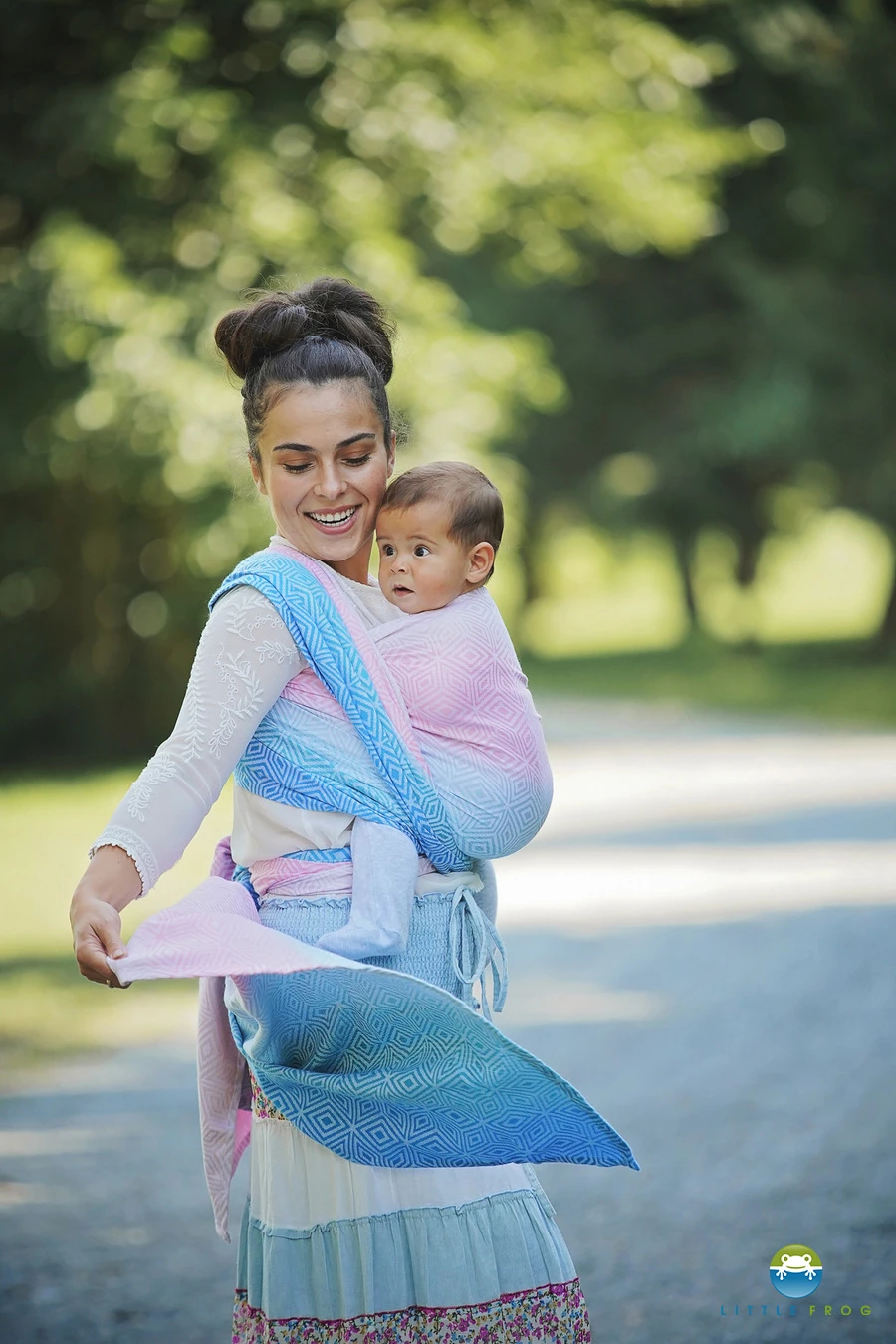 Little Frog Echarpe De Portage Jacquard Elafonisi Cube – Image 3