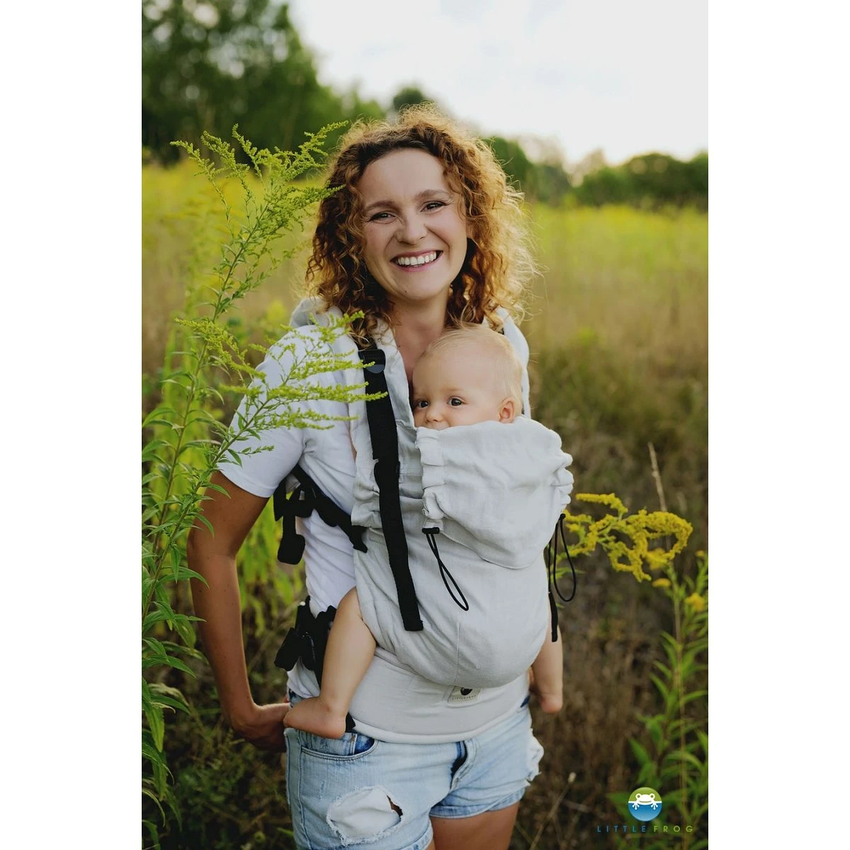 Little Frog Prime Hemp Light Gray - Porte-bébé Nouveau-né En Chanvre – Image 3