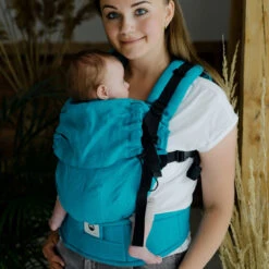 Little Frog Prime Linen Turquoise - Porte-bébé Nouveau-né En Lin