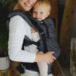 Little Frog Prime V2 BIO Carbon - Porte-bébé Nouveau-né En Coton BIO