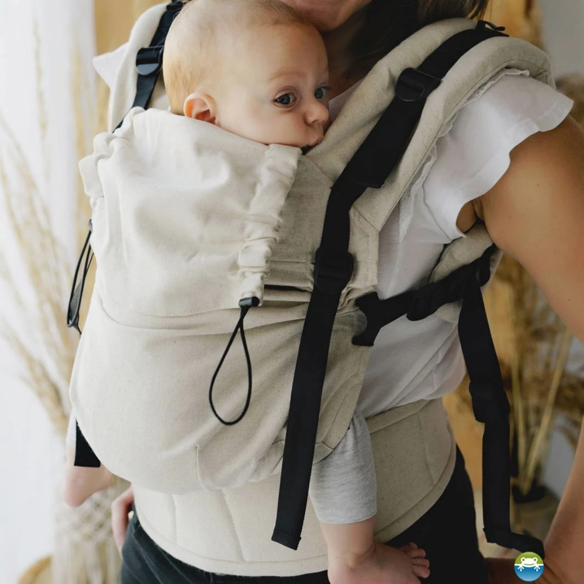 Little Frog Prime V2 Natural - Porte-bébé Nouveau-né Avec Du Lin – Image 3